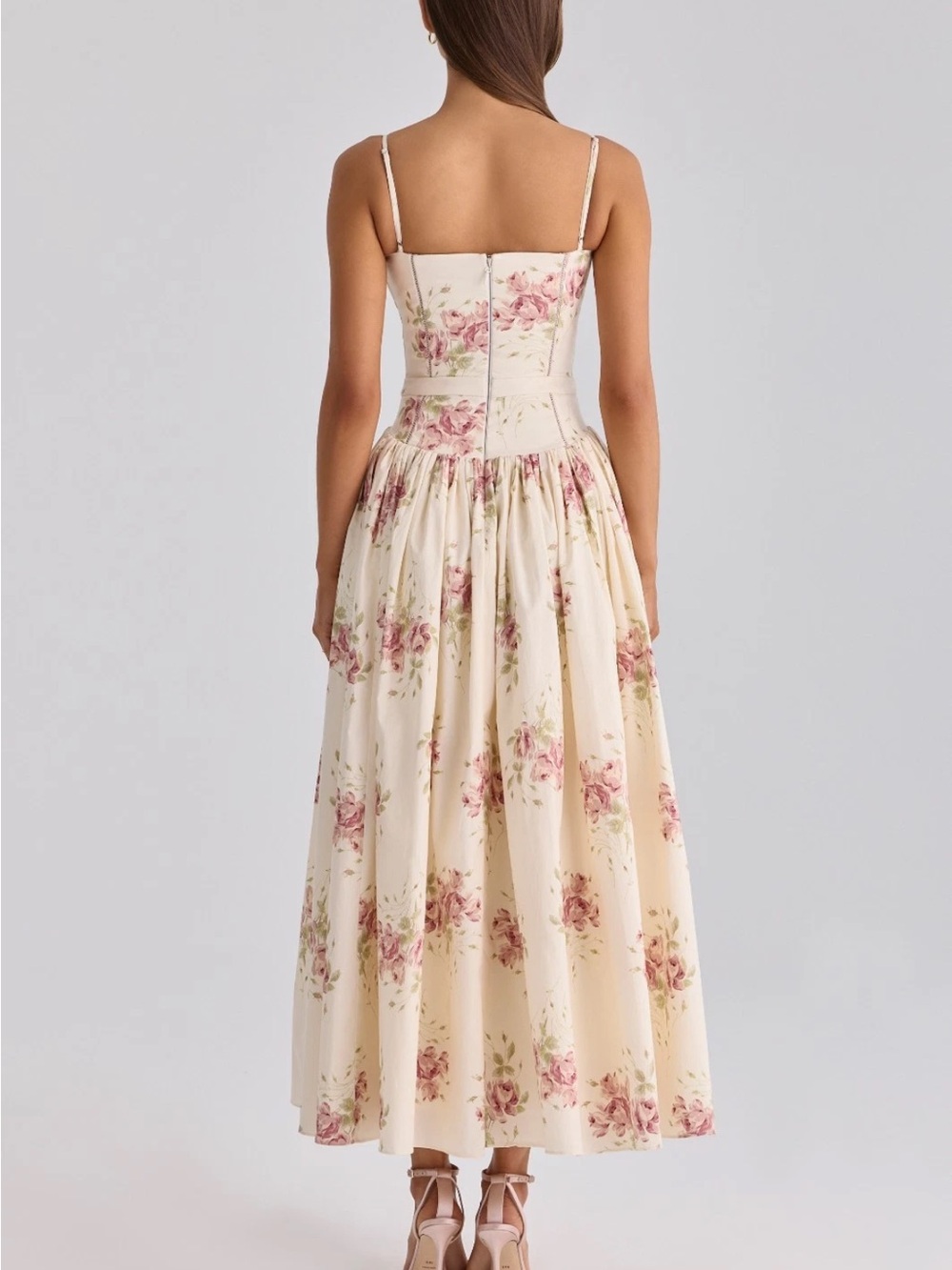 House of CB ysabella ivory vintage print  cotton Dress - Picture 2 of 2